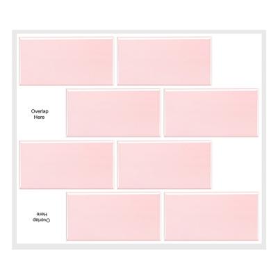 China 3D pink DIY peel and stick tiles self adhesive wallpapers for kitchen backsplash en venta