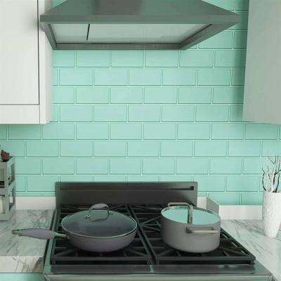 China Green Subway Tiles Peel and Stick Wall Tile Kitchen Backsplash Mosaic Sticker Tiles for sale