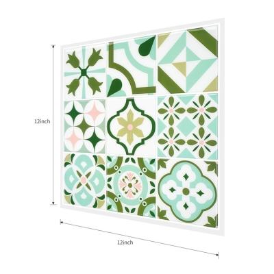 China 3d effect decorative green vinyl self adhesive kitchen tile peel and stick backsplash tiles en venta