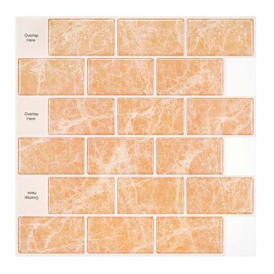 China Interior wall bricks self adhesive wallpaper Marble Look Peel and Stick Backsplash Subway Tiles en venta