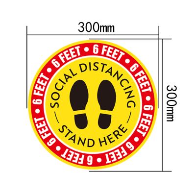 China Low Price Waterproof Removable Keeping Social Distancing Warning Floor Sign Sticker en venta