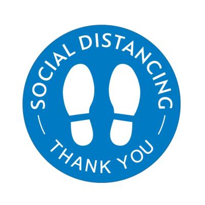 China Removable Waterproof Social Distancing Floor Sticker Vinyl Pvc Sticker en venta