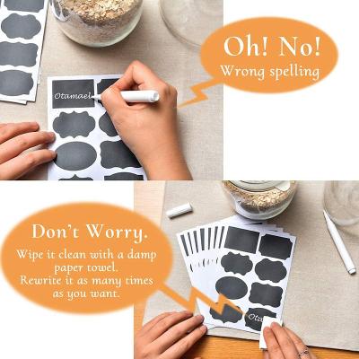 China Reusable Wholesale chalkboard sticker bottle marker label kitchen bottle and jars eye-catching sign en venta