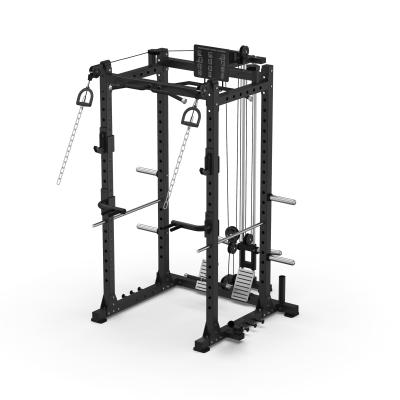 China Commercial Fitness Equipment Multi Exercise Home&Gym Cage Combed Cable With Landmine&Plate Bar Rack for sale