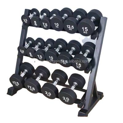 China Universal Commercial Dumbbell Set With Rack Gym Equipment Dumbbell Rack Gym Fitness Equipment Machine for sale