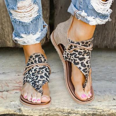 China Gladiator Snobby Super Printed Sandals Gladiator Sandals New Sparta Collection Leopard Flat Sandal Women's for sale