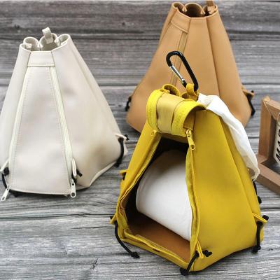 China Wall Mounted Minimalist Wall Mounted Crate Towel Camping Cloth Tent Cloth Dispenser Car Tissue Box Rolled Storage Paper Bag for sale