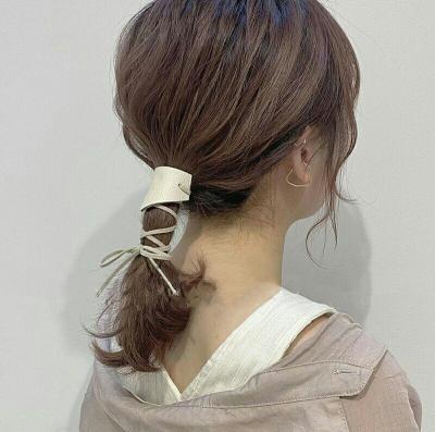 China 2022 Fashion Japan Korea New Style PU Headband Headrope Leather Girl Pony Tail Hair Headwear for sale