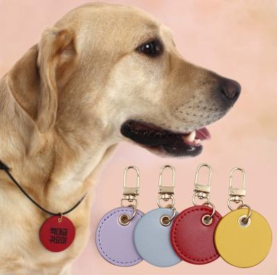 China Personalized Personalized Leather Pet Name Tag Pets Anti Lost Pets Soft Waterproof Black Red Red Collar ID Tag Pets for sale