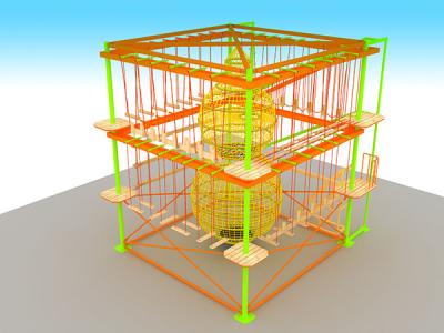 中国 チーム作りの冒険の高いロープによっては多機能2.4mの層の高さが流れる 販売のため