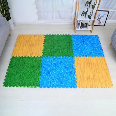 China Teste padrão Eva Interlocking Soft Foam Floor Mats Nontoxic Fadeproof da grama à venda