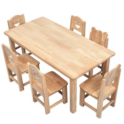 China Wood Kindergarten Classroom Furniture Tables With Safety Rounded Edge for sale