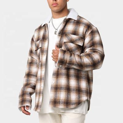 China Wholesale Viable Plus Size Men's Jacket Coats Customized Oversized Plaid Wool Flannel Shirt For Men for sale