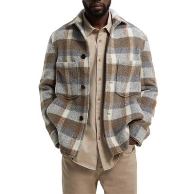 China Wholesale Heavy Oversized Woolen Long Sleeve Flannel Shirts Anti-pilling Thick Flannel Shirt For Men for sale