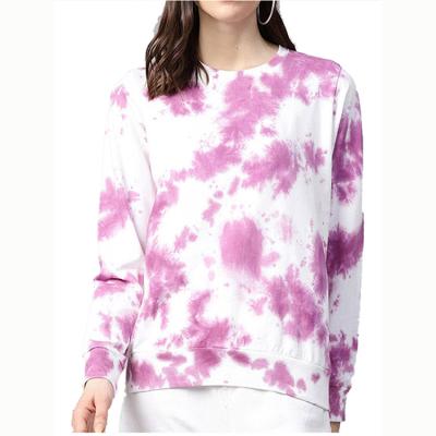 China 2021 Breathable Pullover Hoodie Pink Tie Dye Sweatshirt Comfortable Jogging Hoodie for sale