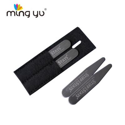 China Durable Wholesale Custom Engraved Logo Stainless Steel Collar Bone Metal Collar Stays for sale