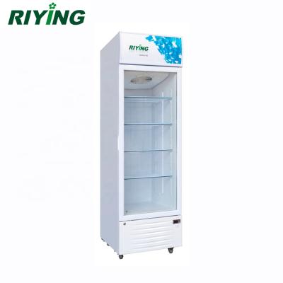 China 338 Liter Single-Temperature Ventilated Cooler Showcase Beverage Display Refrigerator For Beer for sale