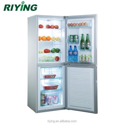 China COMPRESSOR Double Door And Bottom Freezer 168 Liter Stainless Steel Household Fridge BCD-168 for sale