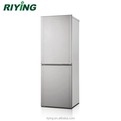 China COMPRESSOR Double Door And Bottom Freezer 208 Liter Stainless Steel Household Fridge BCD-208 for sale