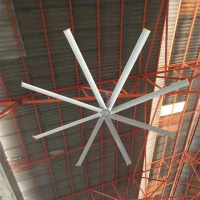 China Hotels 24FT 7.3M HVLS Large Industrial Fans Five Blades Magnalium Blades Ceiling Mount Fan for sale