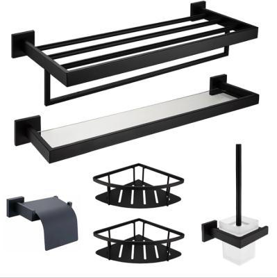 China Sustainable Black 304 Stainless Steel Bathroom Accessories Set Chinese Factory Direct Sale Bathroom Supplies for sale