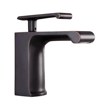 China Metered Faucets Copper Basin Faucet GLOBE Black Bathroom Faucet Black Waterfall Spout Hot And Cold Bathroom Faucet for sale