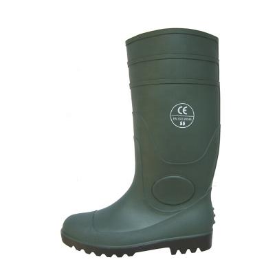 China MASTER TOE TIGER TOE SAFETY MASTER Oil Proof Steel Water Proof PVC Green Rain Rubber Boots for sale