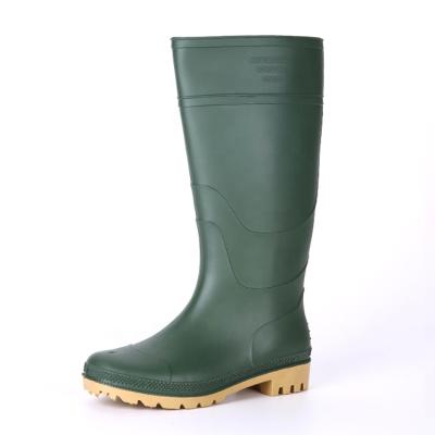 China Cheap PVC Rain Boots Garden Men Knee Oil Alkali Light Weight Acid Resistant Green Safety Lightweight High Waterproof Non for sale