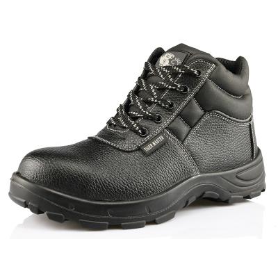 China China Steel Toe Black PU Toe Cap Industrial Work Shoe Leather Sole Steel Safety For Men for sale