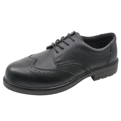 China Black Leather Anti-slip Toepuncture Free Proof Fiberglass Metal Executive Safety Shoes For Men for sale