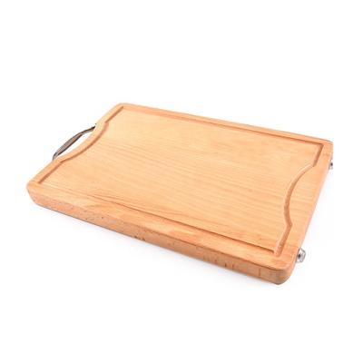 China Yieryi Size Sustainable Natural Wood Customized Beech Wood Cutting Cutting Board For Kitchen With Stainless Steel Handle for sale