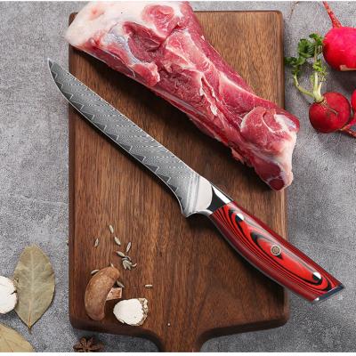 China Hot Selling Professional Quality 6 Inch Damascus VG10 High Quality Kitchen Steel Butcher Knife Damascus Steel Boning Knife for sale