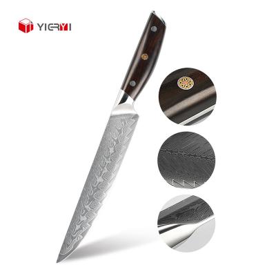 China Hot Selling Viable 8 Inch High Quality Stainless Steel Cutting Knife Damascus Steel Kitchen Slicing Fillet Knife for sale