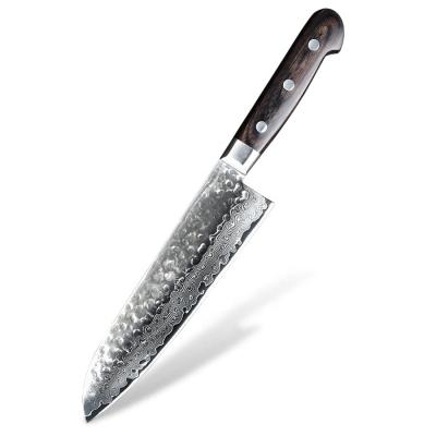 China Viable High Quality Professional 67 Layers Damascus Steel 7 Inch Kitchen Santoku Knife for sale