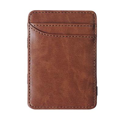 China Durable Short Portable Leather Slim Stand Credit Card Holder Unisex PU Coin Purse for sale