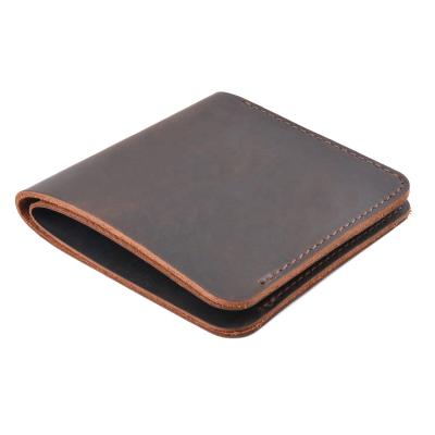 China Vintage Minimalist Vintage Card Holder Slim Genuine Leather Wallet For Men for sale