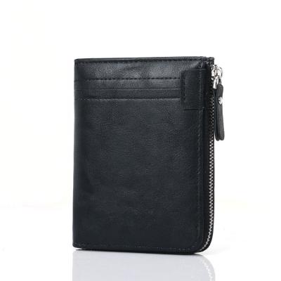 China Credit Card Anti Theft Holder Men Vintage Folding Pocket Coin PU RFID Leather Wallet for sale