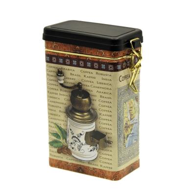 China Custom Recyclable Classic Square Coffee Tin Can With Clasp Logo Gifts Package Coffee Chocolate Boxes for sale