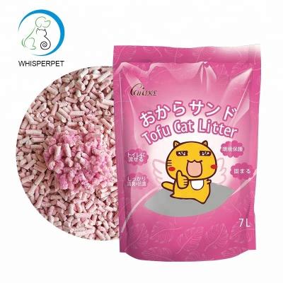 China Soy Fiber Cat Litter Made Viable Peach Flavor Natural Cat Litter Made Bunting Tofu for sale