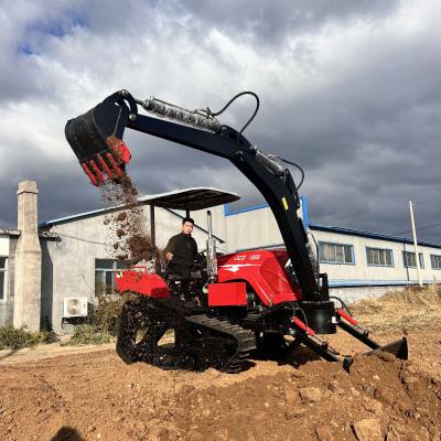 China Landwirtschaftlicher 4WD-Mini-Traktor, Landwirtschafts-Crawler-Traktor 120 PS mit Bagger zu verkaufen