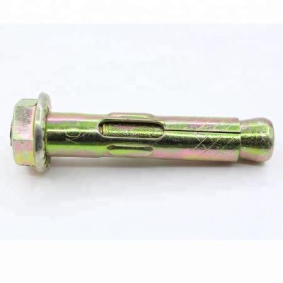 China Steel Yellow Galvanized Type Sleeve Hex 10*77 Flange Nut Anchor Bolt for sale