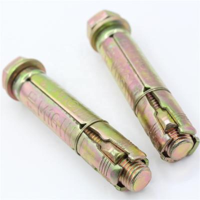 China 4 PCS Yellow Galvanized Steel Fix Bolt Heavy Duty Concrete Anchor for sale