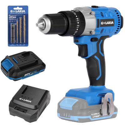 China LED Light 20V Impact Drill GALAXIA Brushless Lithium Cordless 80N.M Two-speed Drill for sale