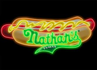 China Nathans Hot Dog Franchise Neon Light for sale