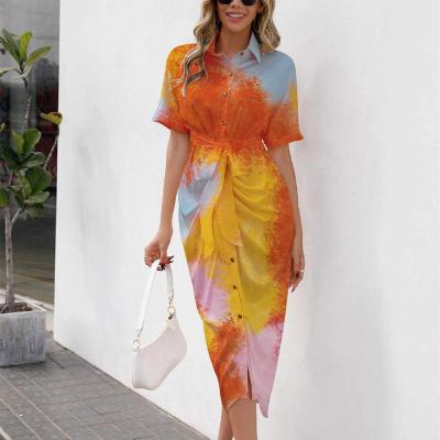 China 2022 New Sexy Anti-wrinkle Amazon Spring Dress Shirt Dress/Summer Fashion Printing for sale