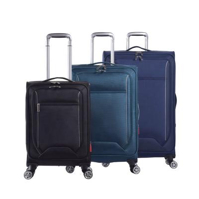 China New Design Softside Polyester Suitcase Luggage Trolley 8 Wheels Spinner Moving Luggage Expandable Case Set for sale