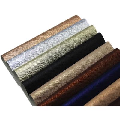 China Various Color Texture PU Leather Fabric Metallic Film Woven Waterproof Online Wholesale No MOQ for sale