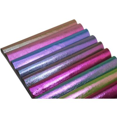 China Metallic Foil Waterproof Soft Feel Laser PU Synthetic Leather Fabric Online Wholesale for sale