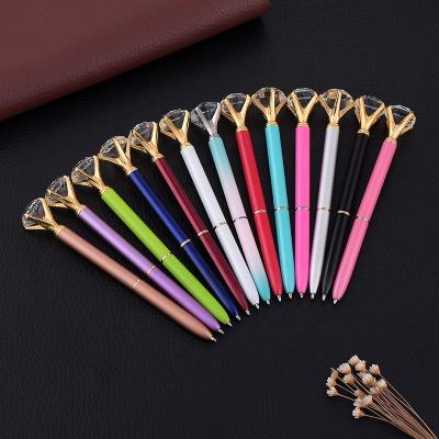 China Office school than bling ballpoint pen gold metal diamond ballpoint pen rose crystal diamond office supply gift logo pens for Christmas wedding birthday for sale