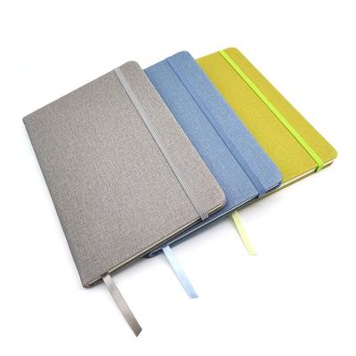 China Wholesale A5 Easy Writing Diary PU Cover Cloth Limit Cloth Spine Blank Simple Hard Cover Book Marked Notebook Journal Book Canvas Printing for sale